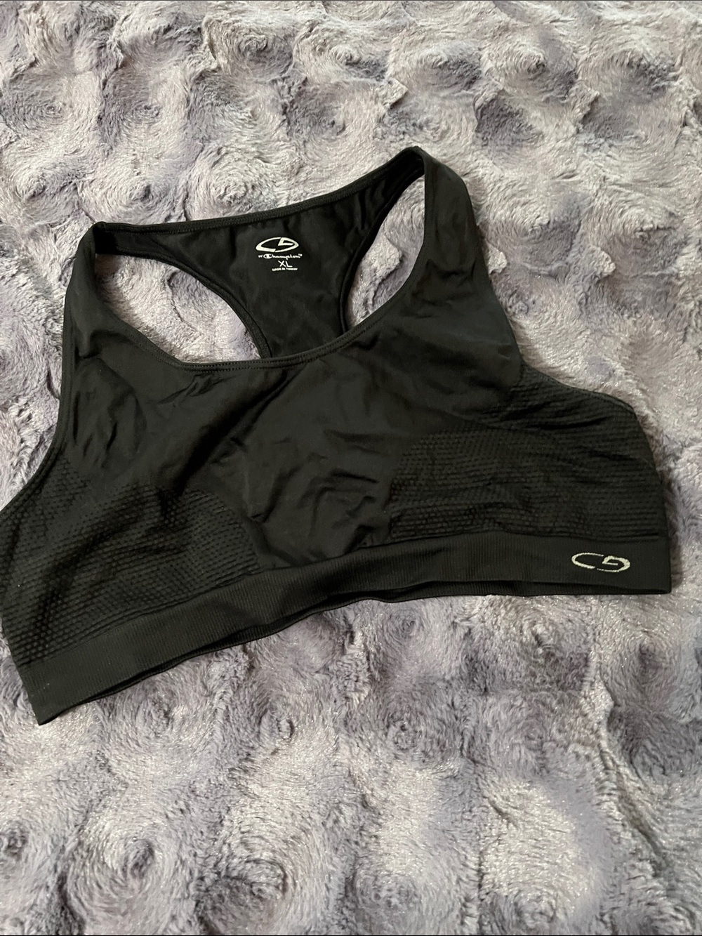 Champion Black Racerback Seamless Sports Bra